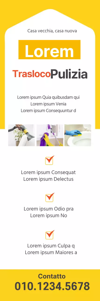 Illustrazione gialla servizio di pulizia carino holbo