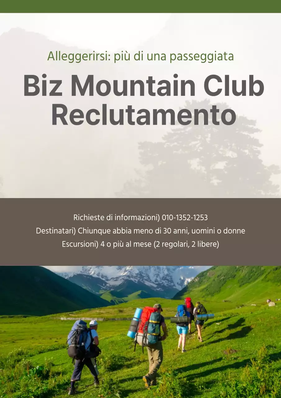 Reclutamento di nuovi membri della Società di Bizmountaining