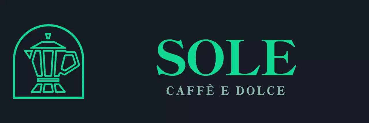 Verde e bianco semplice moderno caffettiera simbolo logo stile per il personale del caffè