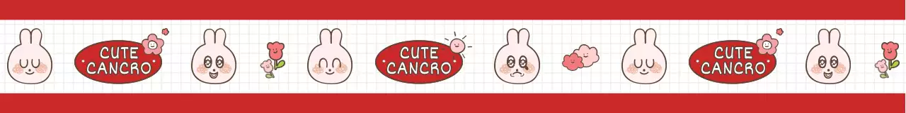 Modello di illustrazione di coniglietto rosso e bianco in stile tenero e simpatico