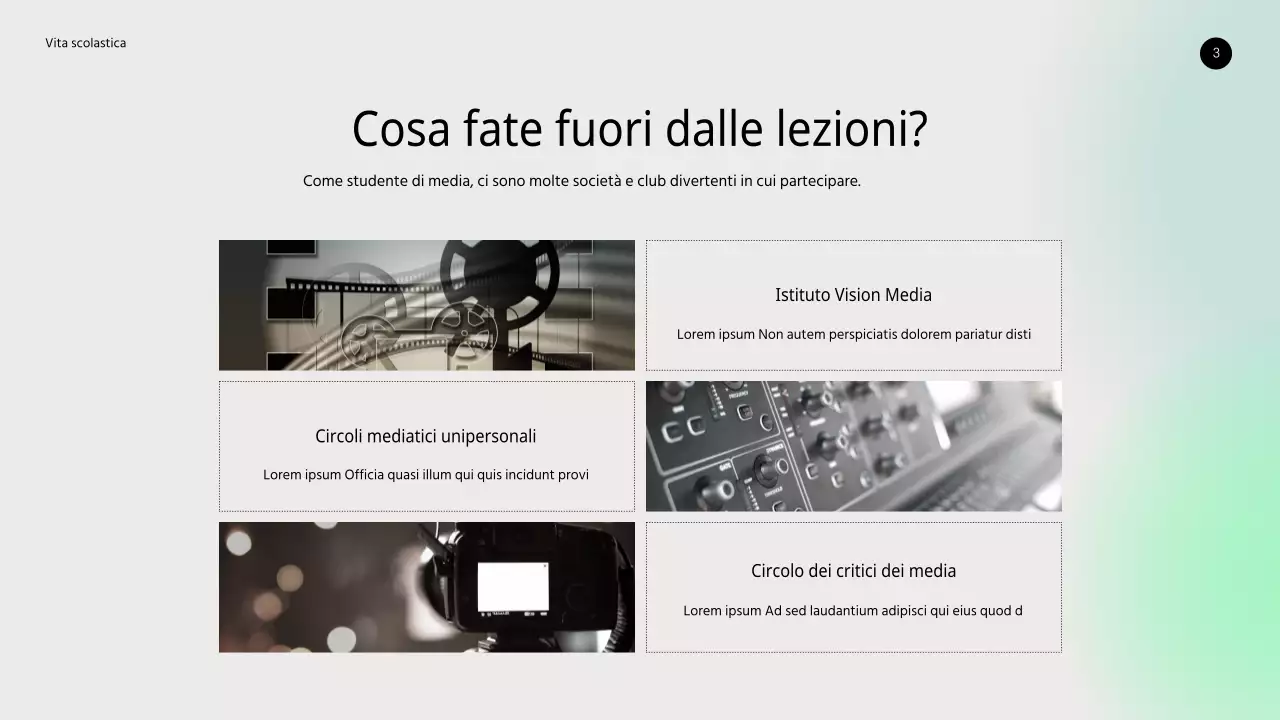 Dipartimento media e pubbliche relazioni PPT con sfondo sfumato