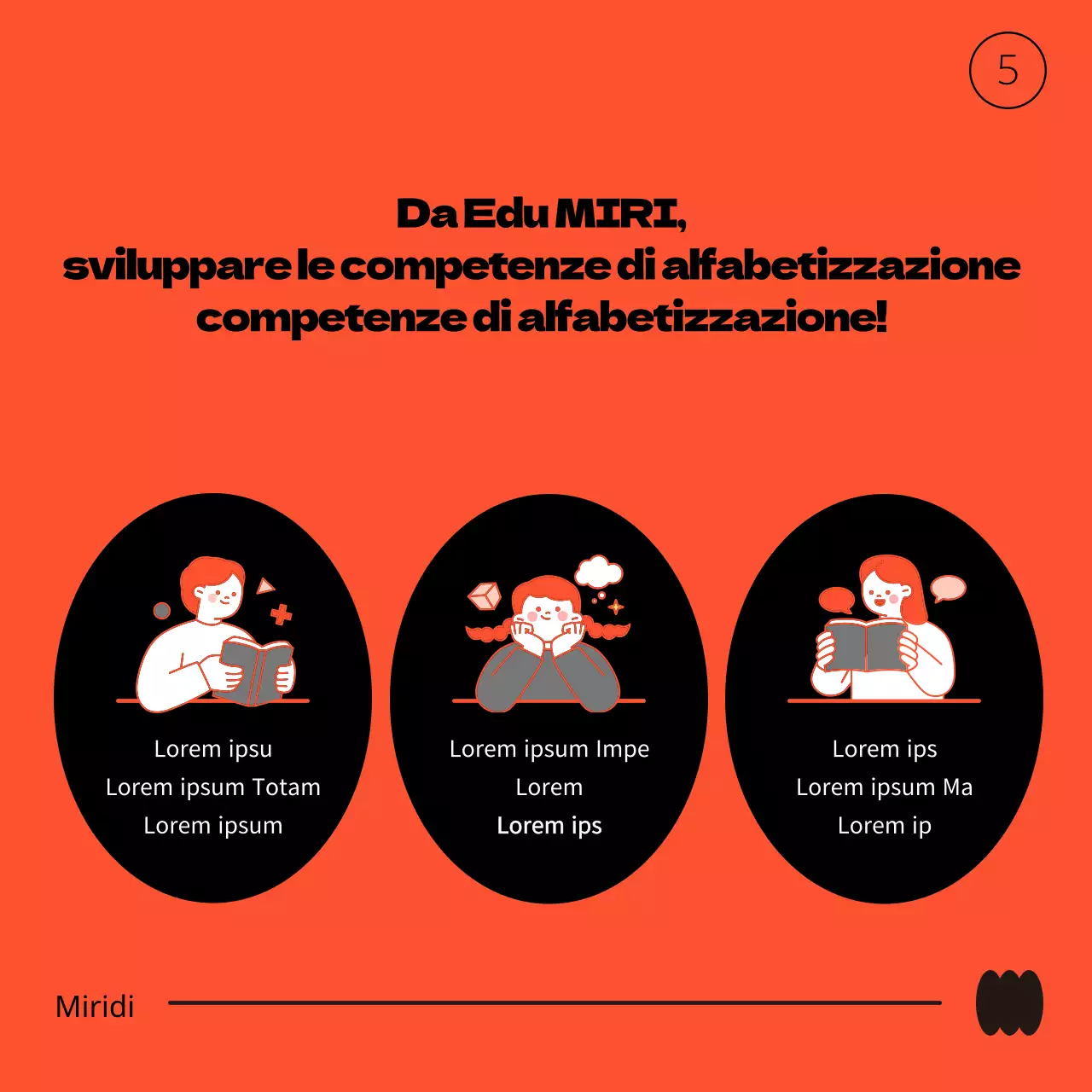 Una guida semplice, arancione e rossa, per le informazioni sulla scuola edu