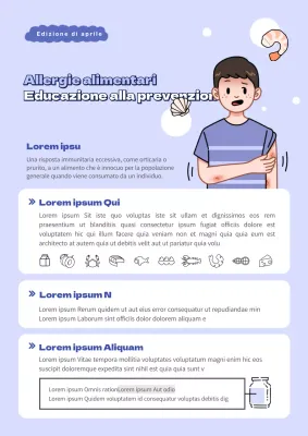 Educazione alla prevenzione delle allergie alimentari in blu