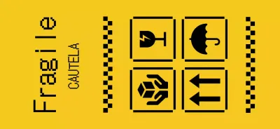 Avvisi di consegna e avvisi con un concetto pixelato giallo e nero