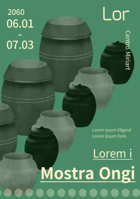 Guida a una mostra di ceramiche tradizionali in verde e beige