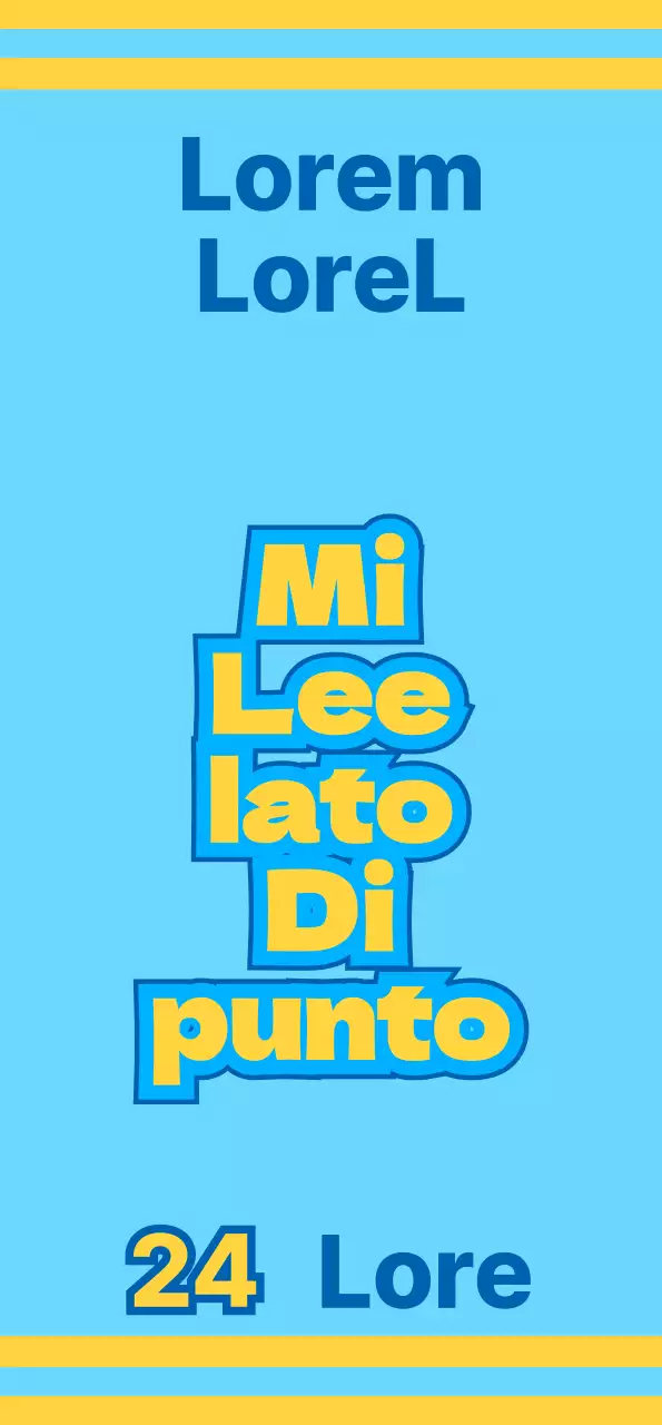 Negozio di alimentari con icone blu e gialle che promuovono vari servizi