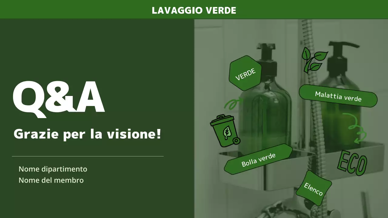 Una semplice presentazione in verde con colori verdi