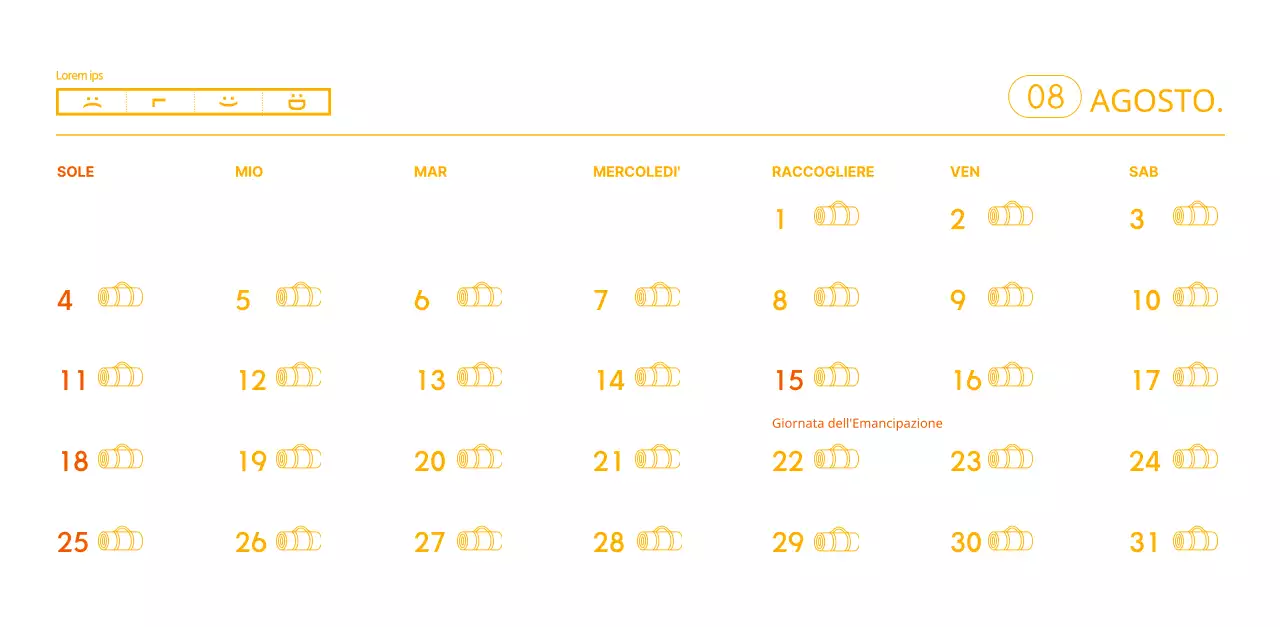 Calendari arancioni da regalare per promuovere il vostro studio di yoga