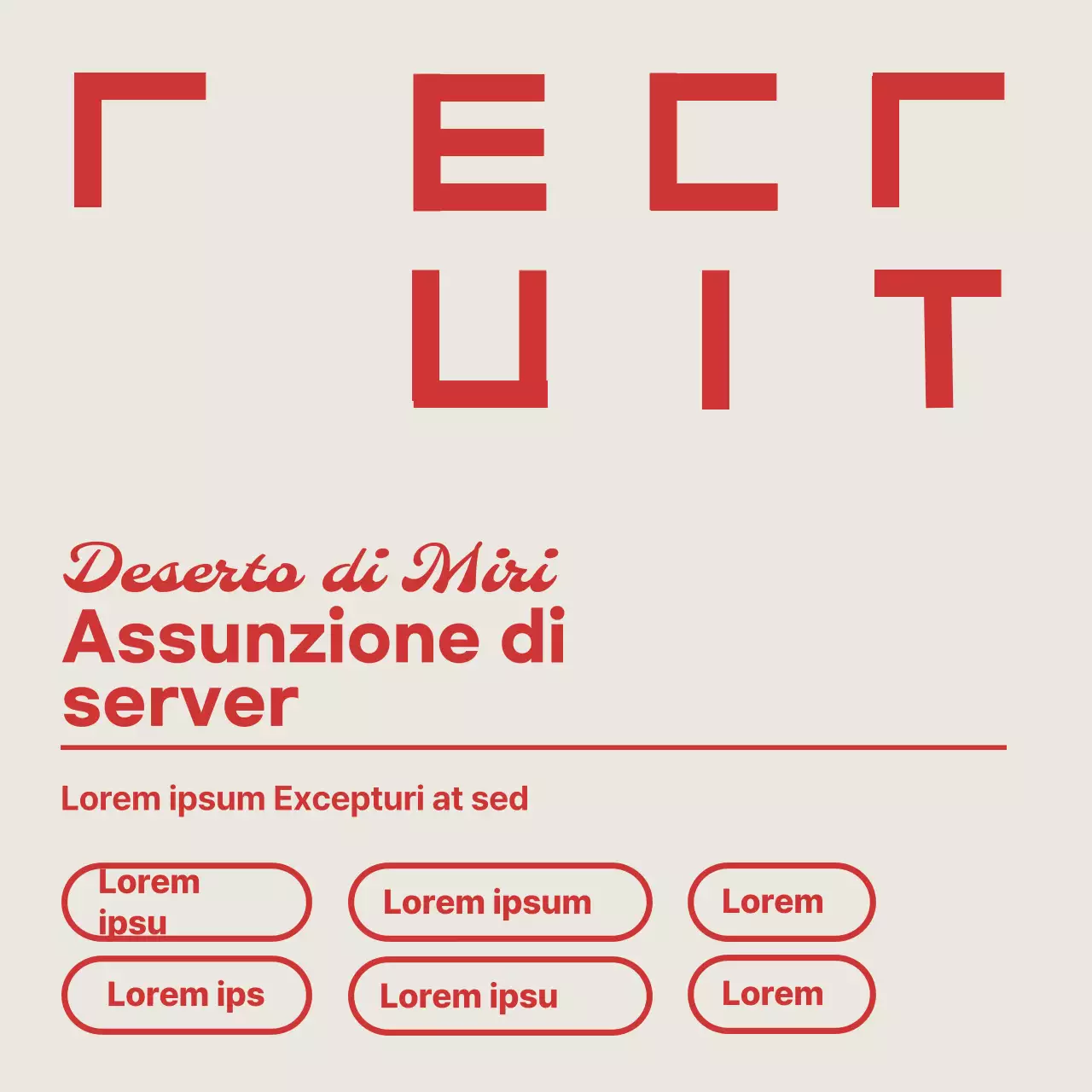 Assumere personale di servizio semplice in rosso e beige