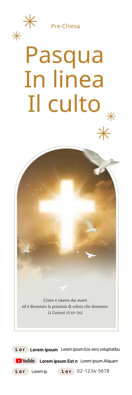 Striscioni pasquali bianchi e ordinati