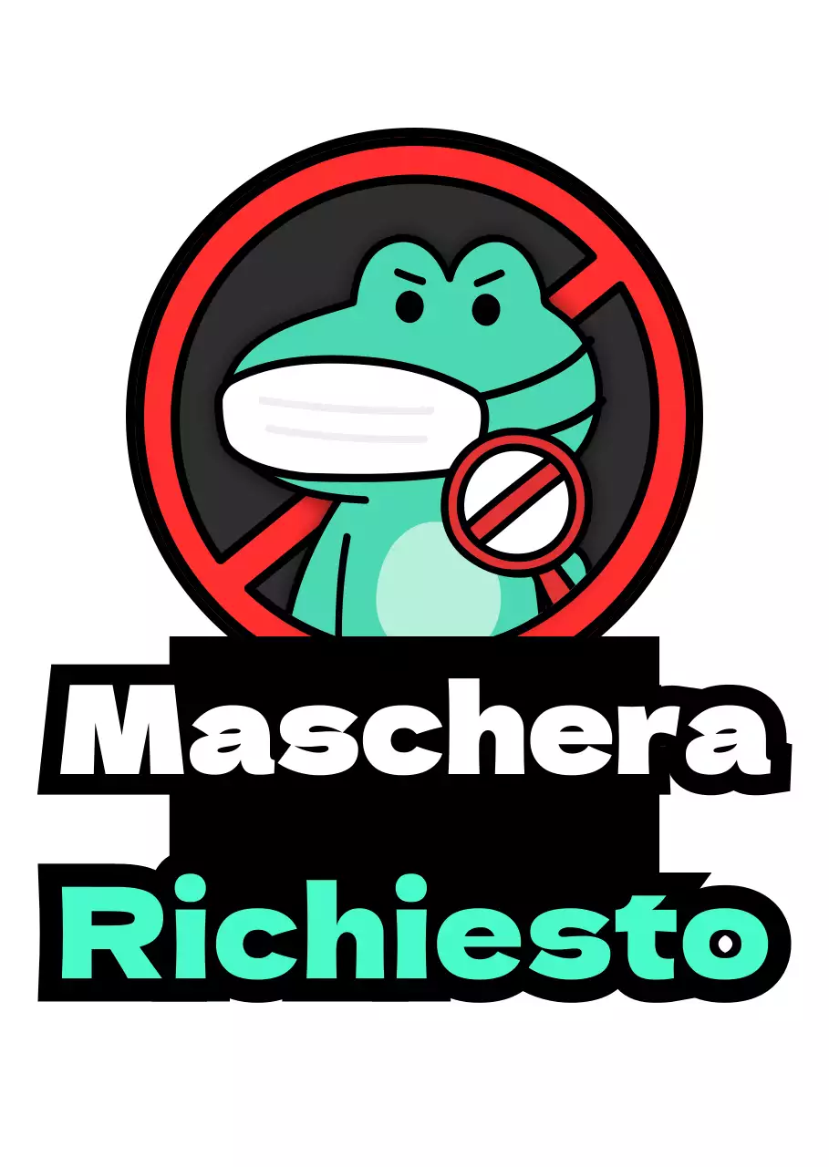 Indossare una maschera istruzioni in verde e rosso