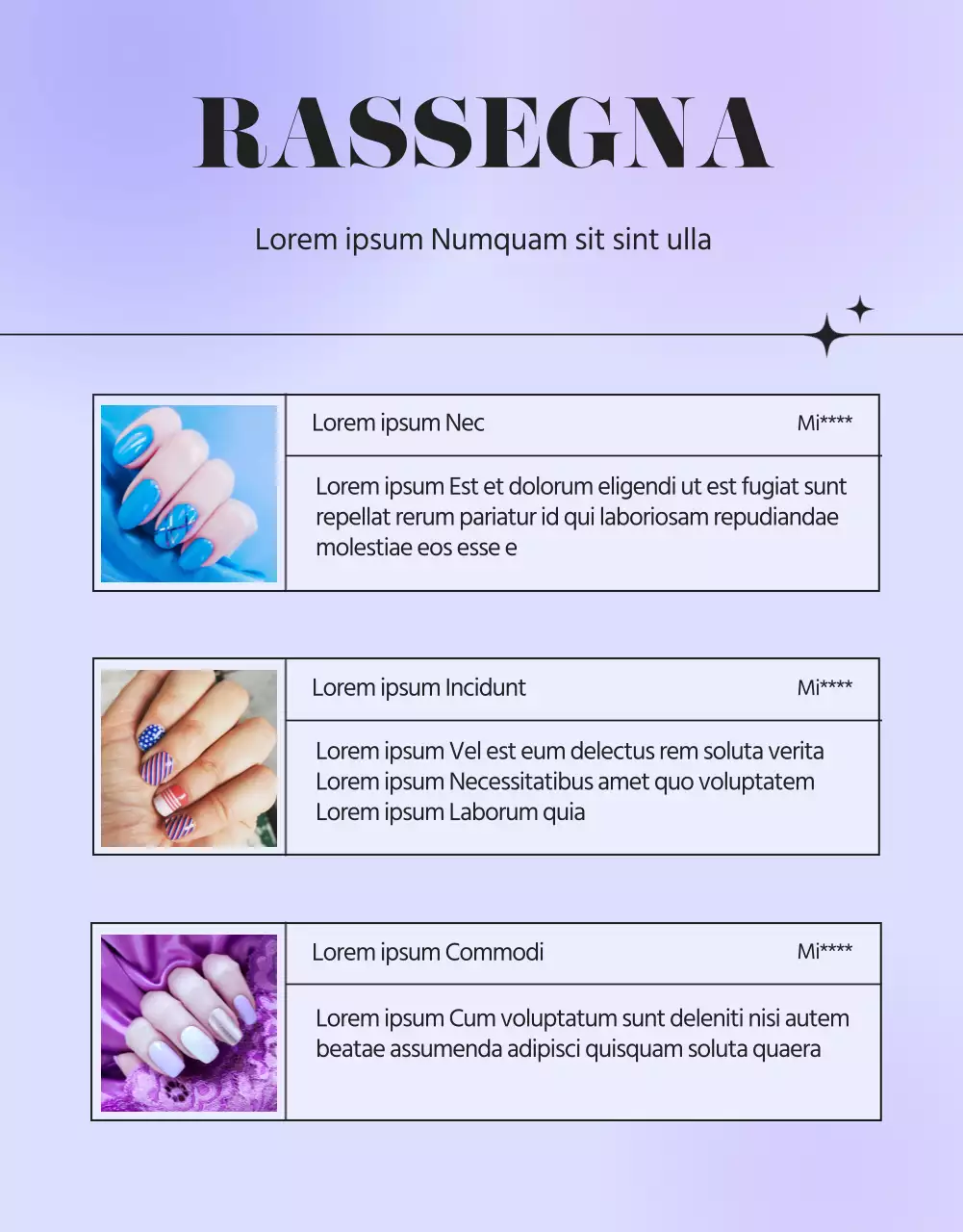 Promuovere un salone per unghie viola e sentimentale