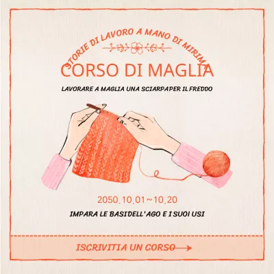 Feed Instagram del disegno a mano arancione