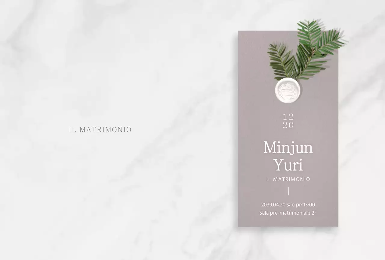 Invito di nozze di concezione moderna in grigio e marrone