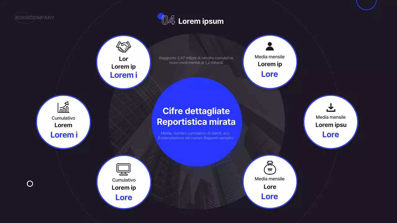 Semplice infografica aziendale in nero e blu