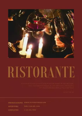 Poster promozionale per un ristorante di vini di lusso