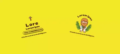 Illustrazione personaggio giallo chiesa