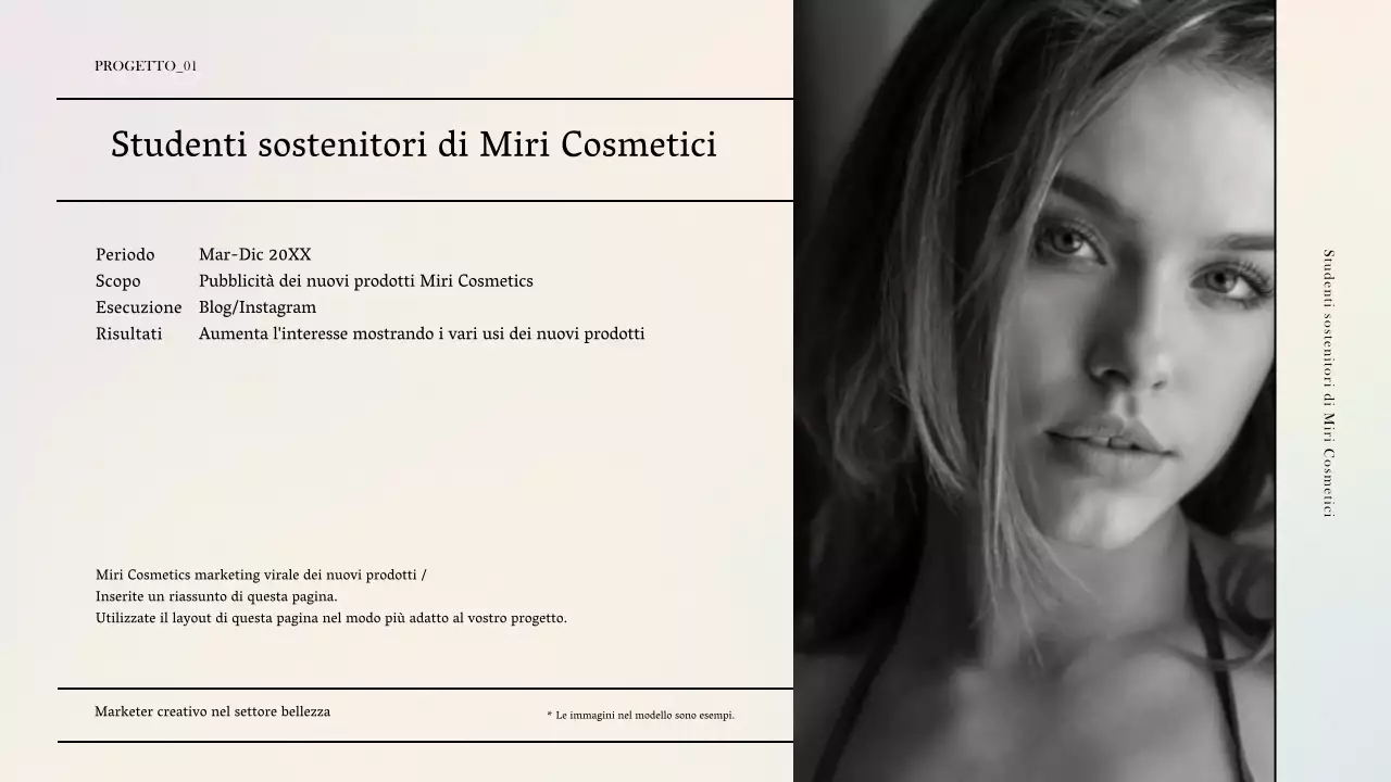 Una lussuosa cartella di marketing di bellezza in viola e blu