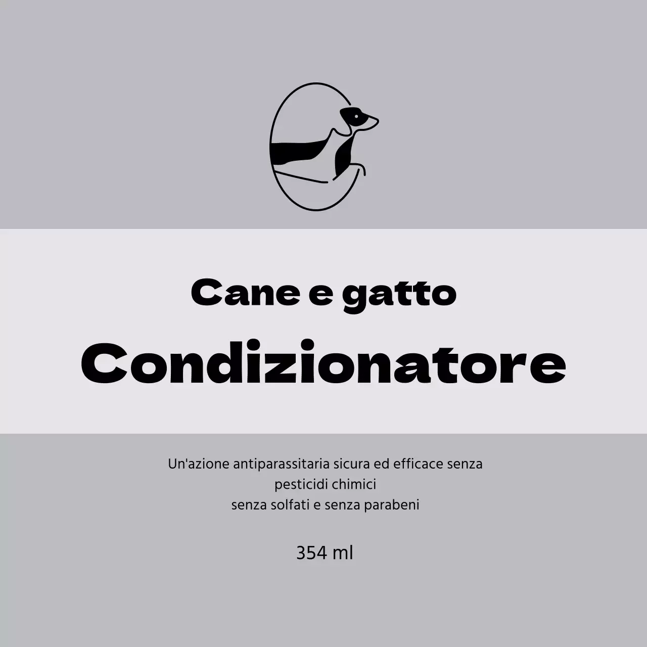 Etichette per animali domestici lisce con logo grigio