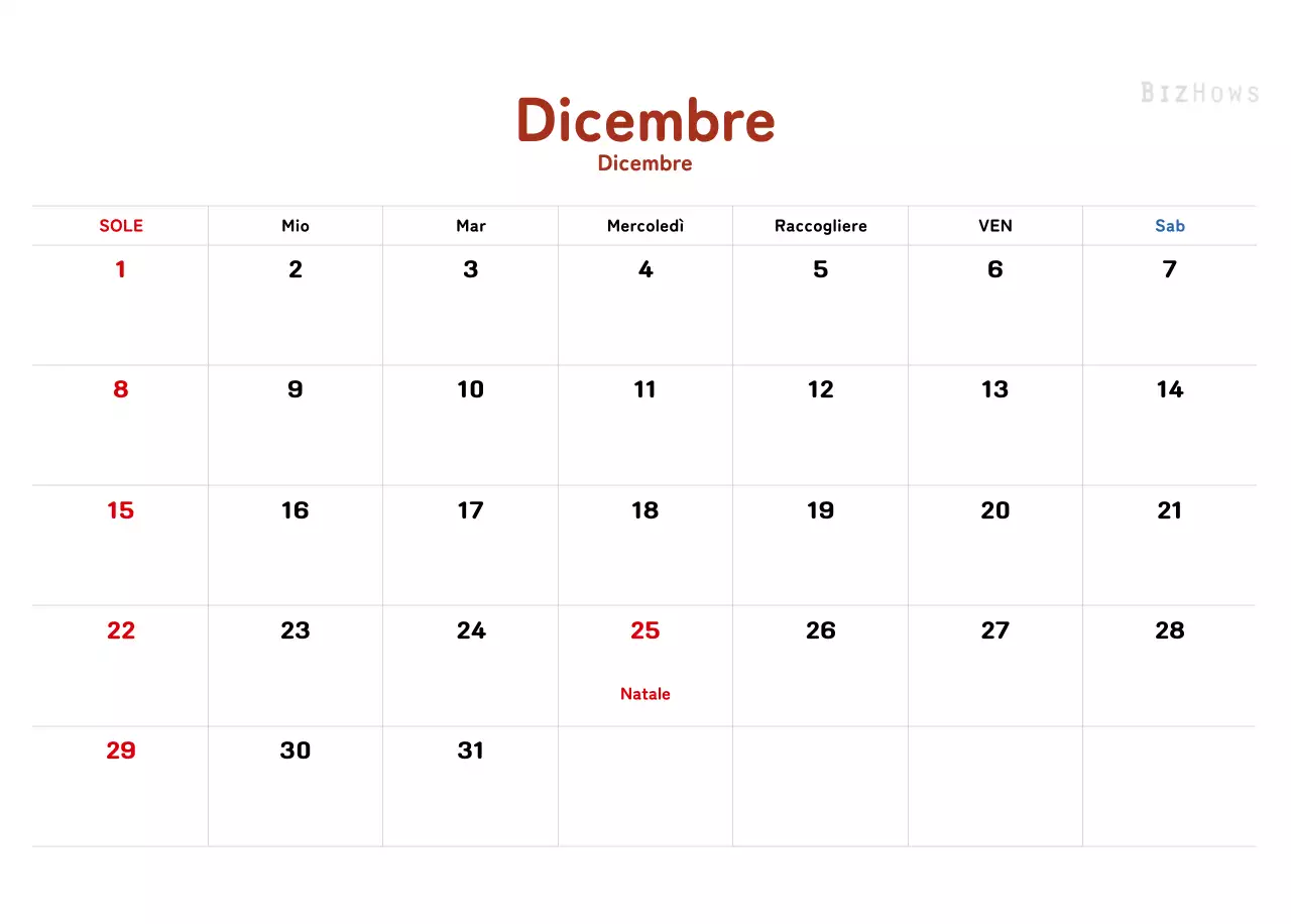 Un calendario di Capodanno caldo e illustrato