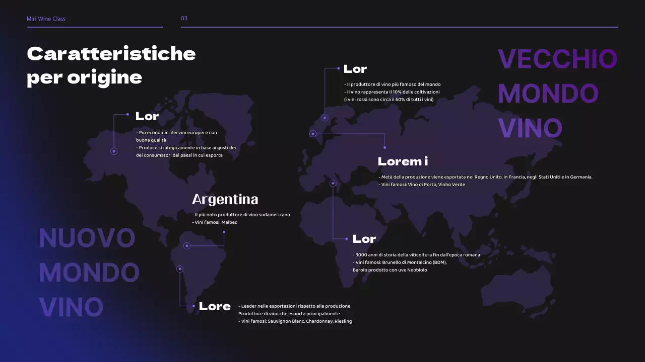 Seminario di classe sul vino e la birra nei toni del nero e del viola