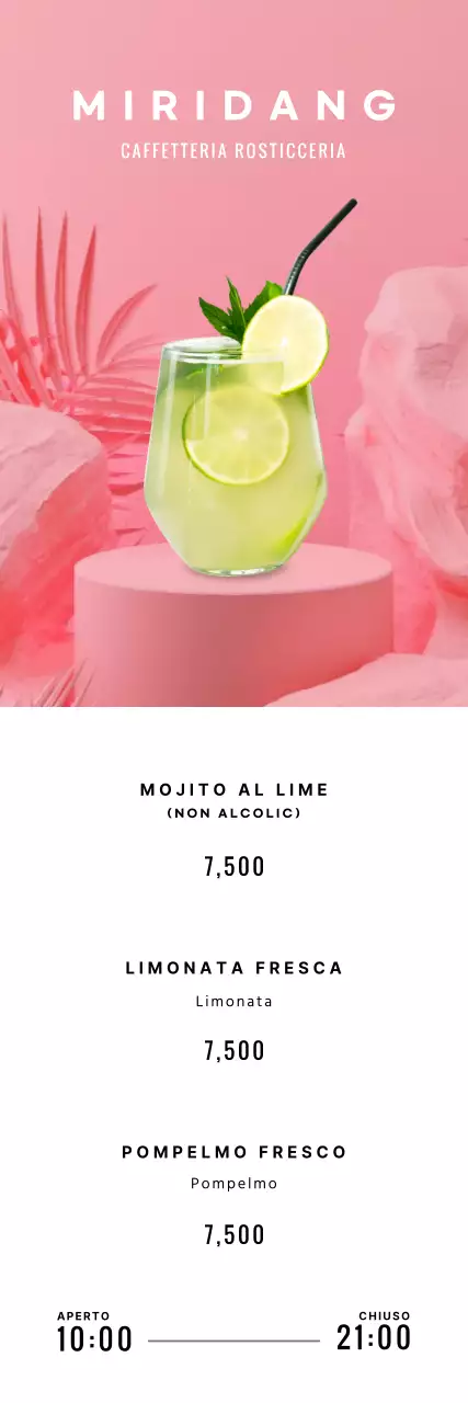 Bevande estive su sfondo rosa tropicale