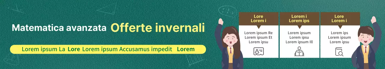 Giallo marrone verde lavagna illustrazione matematica scuola promozione