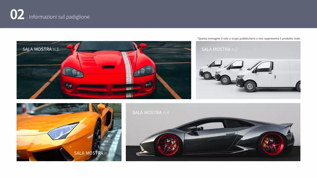 Modello di piano espositivo per il settore automobilistico