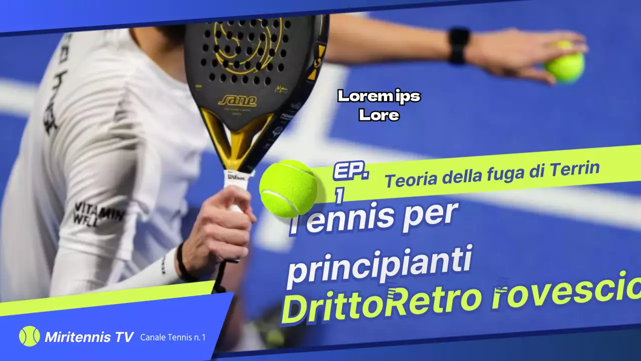 Lezioni di tennis per principianti in blu e chartreuse