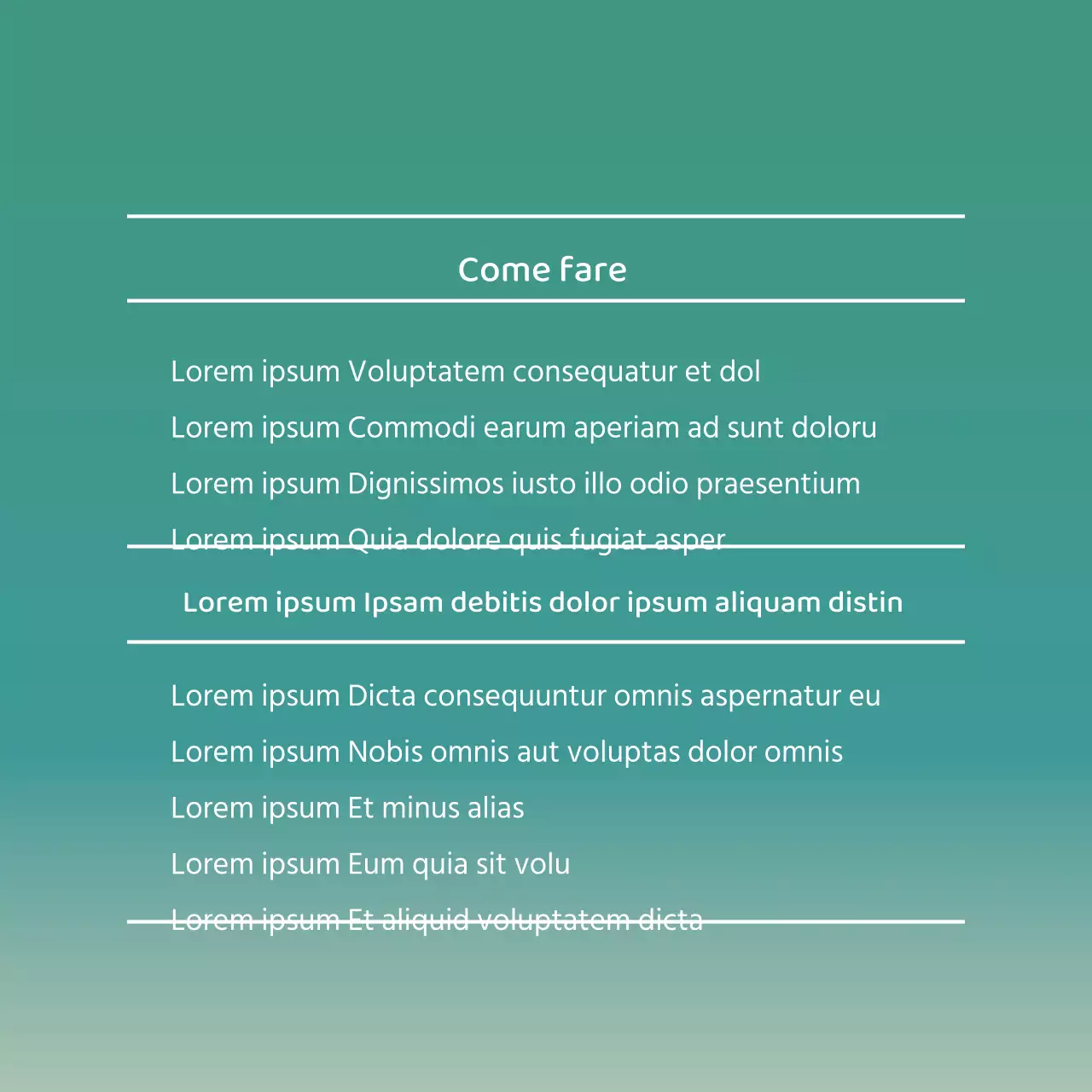 Uso del prodotto e ingredienti