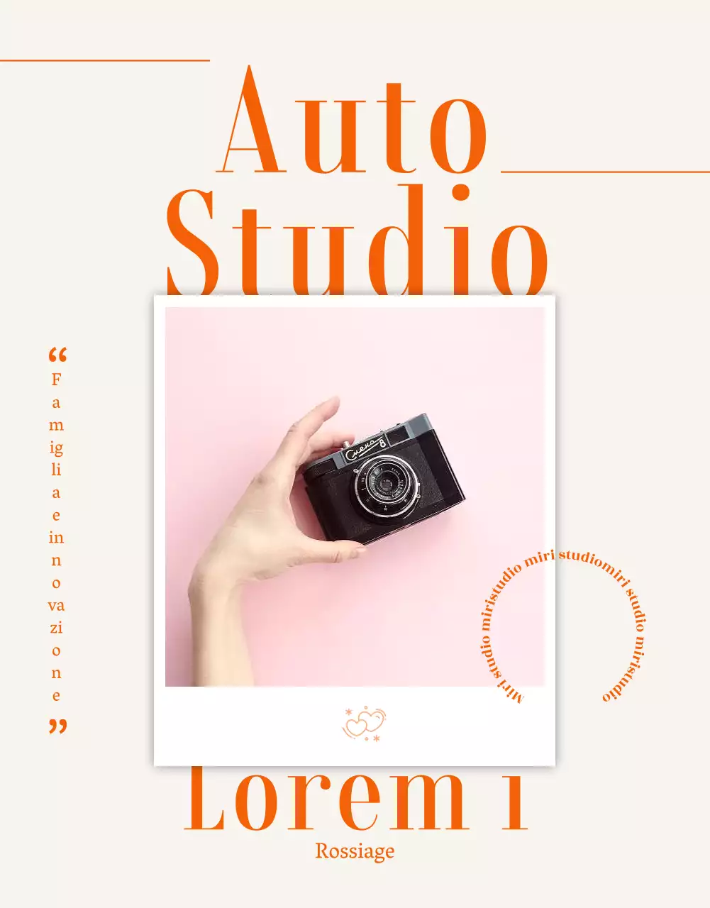 Una guida per uno studio per selfie pulito, beige e arancione