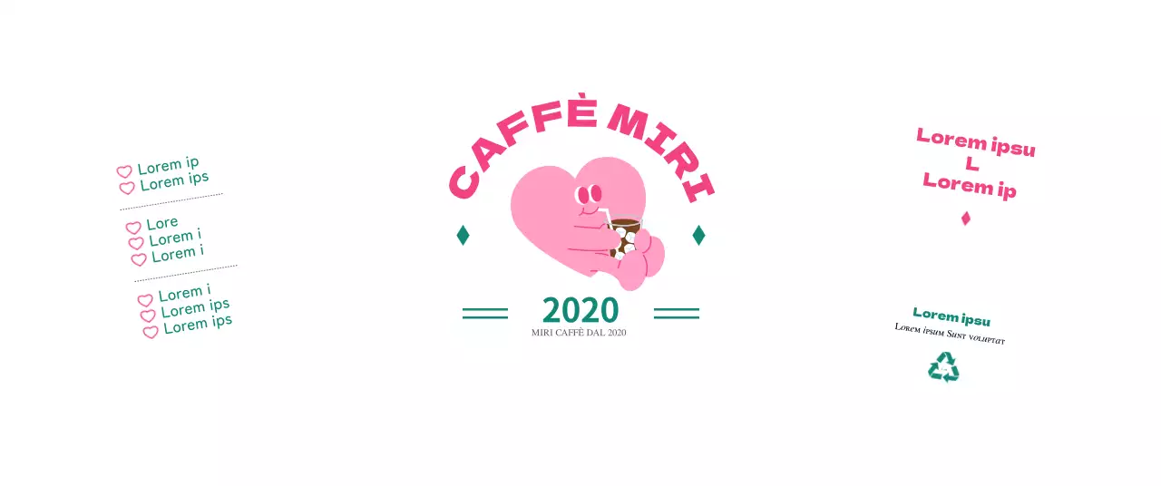 Promuovere un caffè con l'illustrazione di un personaggio rosa