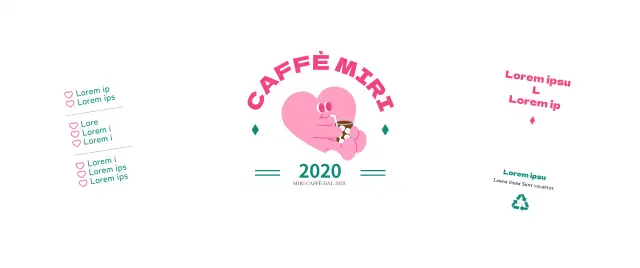 Promuovere un caffè con l'illustrazione di un personaggio rosa