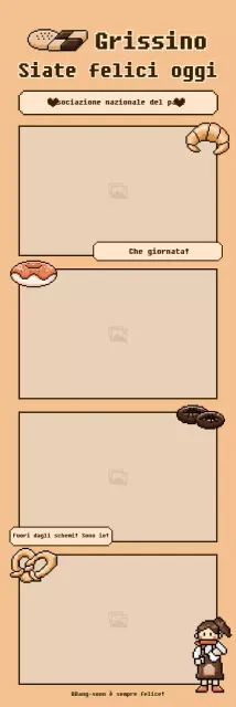 Pixel Bread Concept Portafoto a quattro tagli in marrone