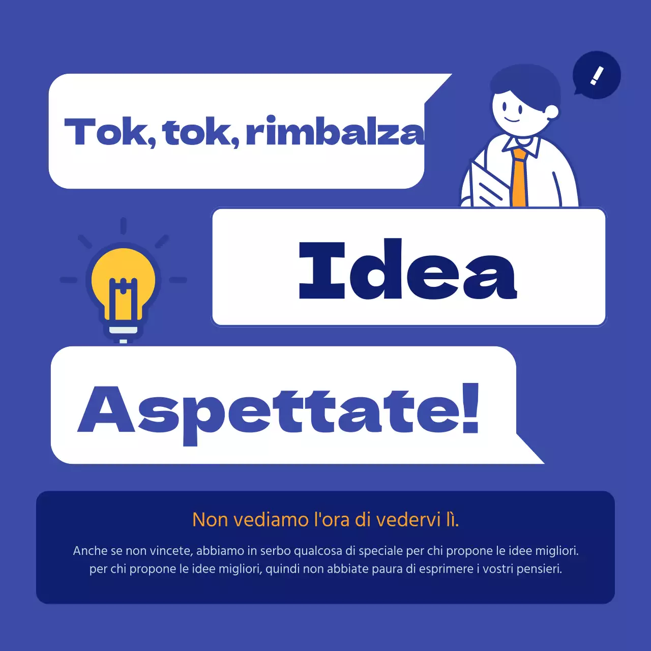 Concorso interno di idee con il concetto di "bolla blu".