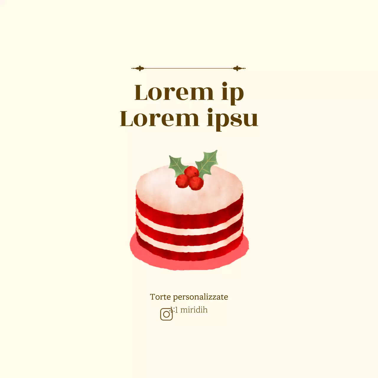 Adesivo circolare personalizzato con torte ad acquerello