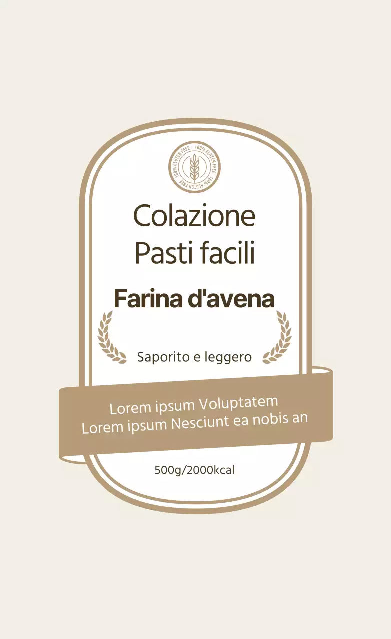 Etichetta beige vintage color avena