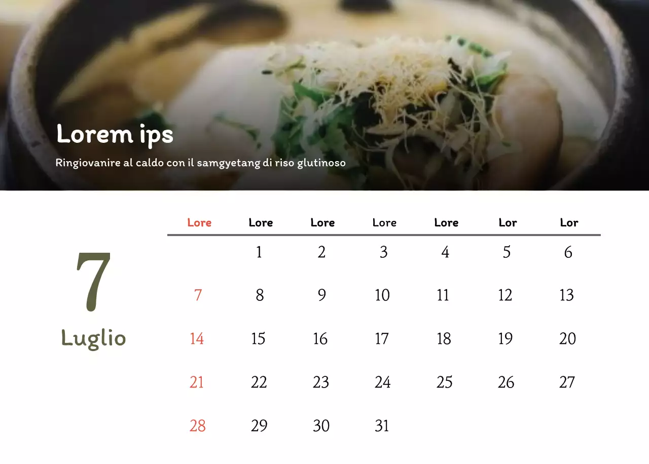 Calendario dei coupon del ristorante coreano tradizionale in beige e marrone