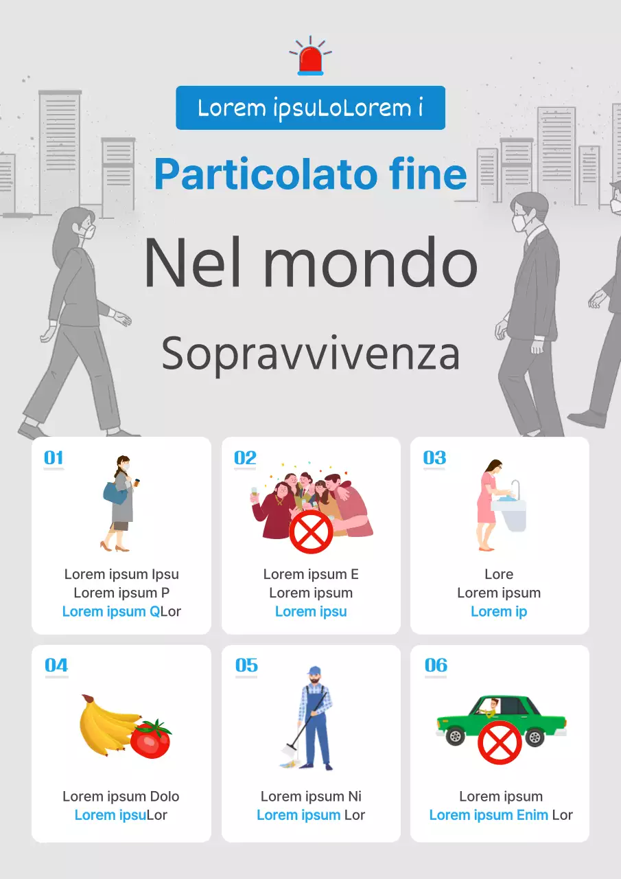 Guida all'allerta per le polveri sottili semplice e grigio-azzurra