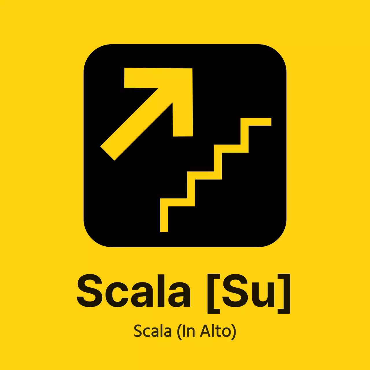 Guida alle scale in stile pulito in giallo e nero