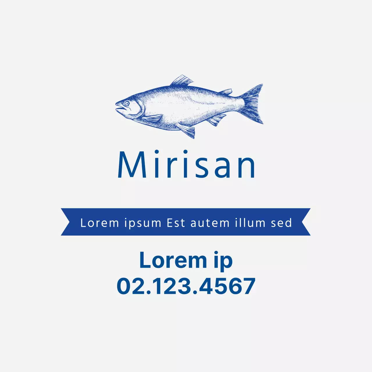 Illustrazione blu del pescivendolo pulito