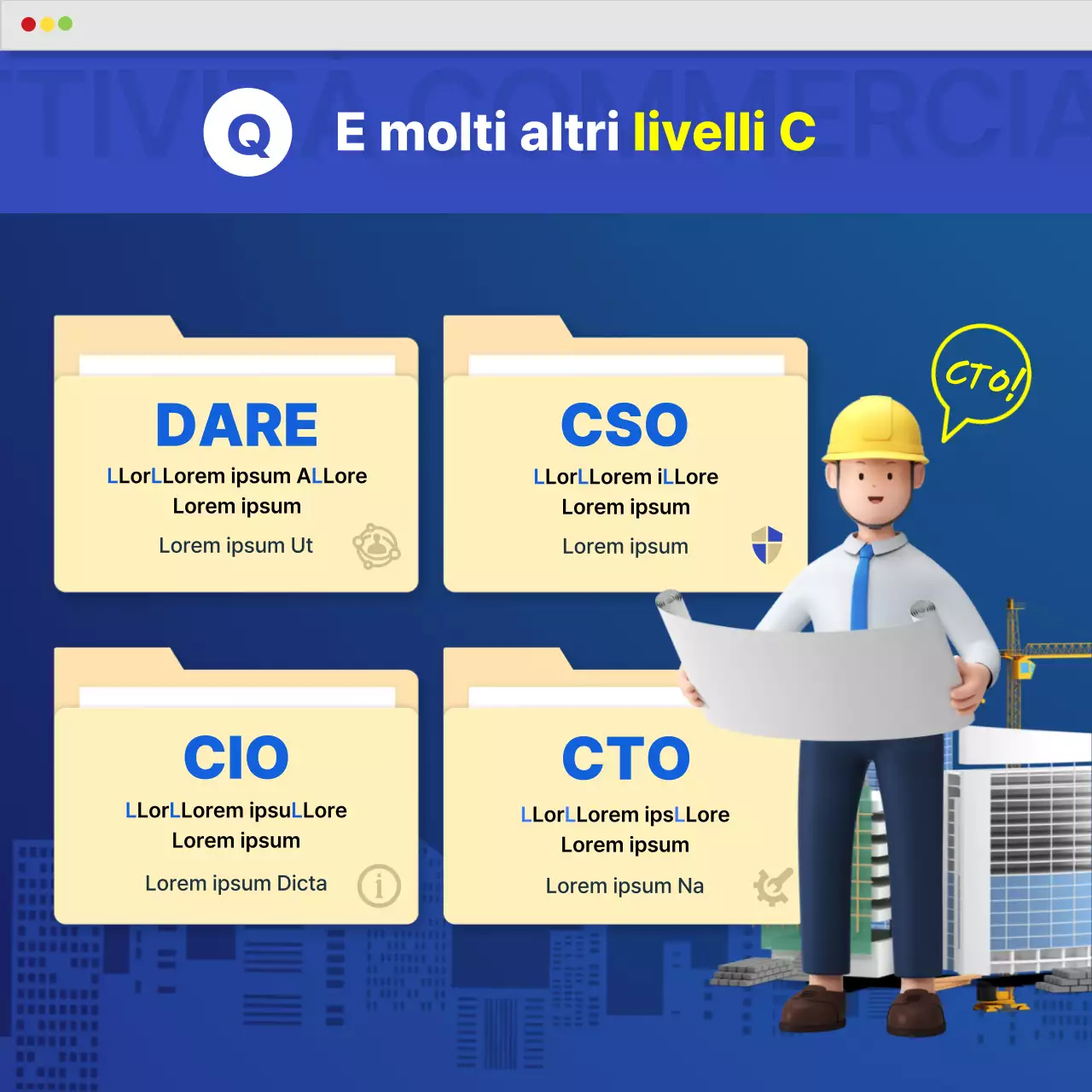 Biglietto d'auguri per startup in 3D solido blu e marinaNews