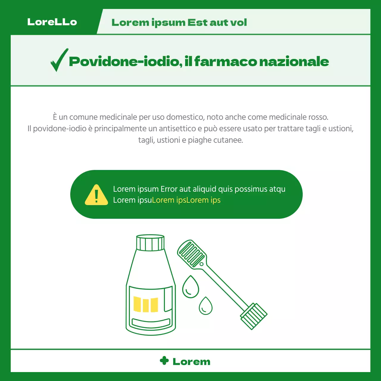 Farmaci necessari per ogni sintomo nel concetto di prescrizione illustrato in verde