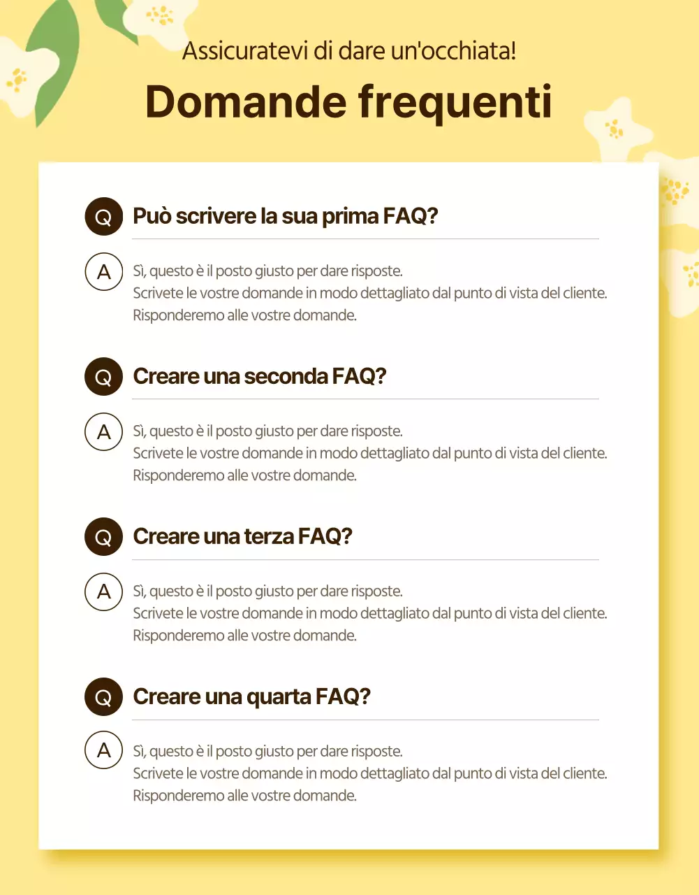 Pagina dei dettagli dell'evento giallo primaverile