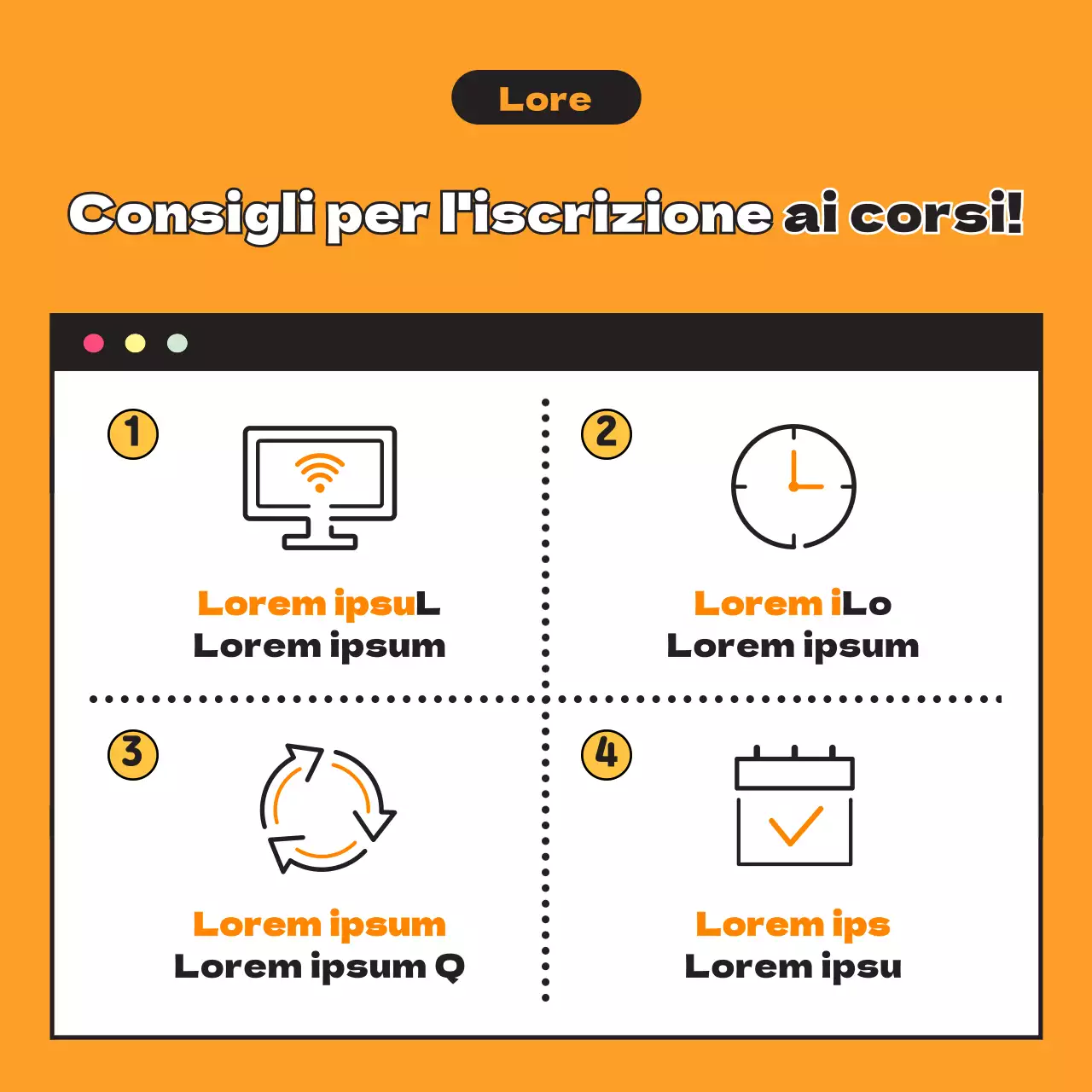 Registrazione del nuovo termine in giallo CardNews