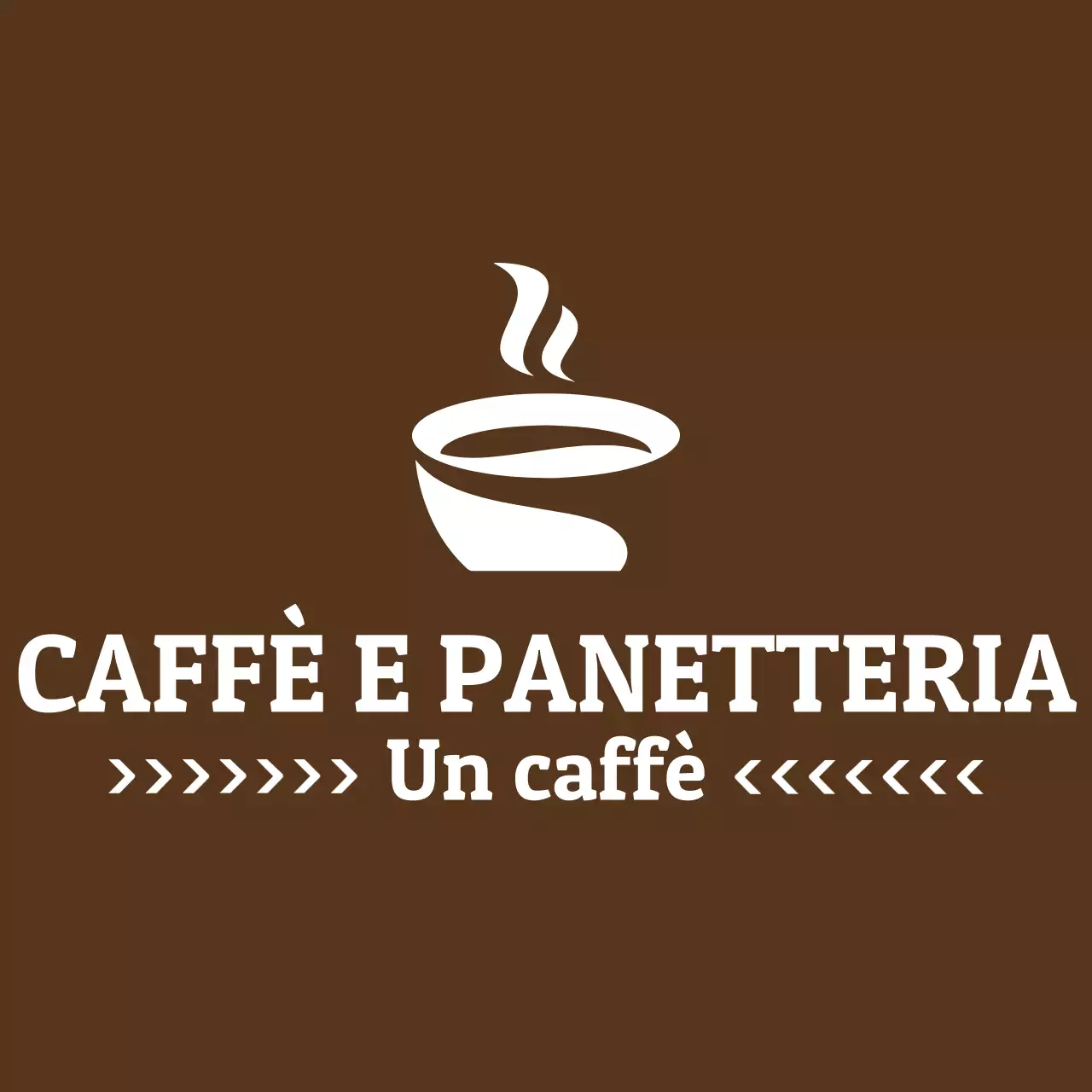 Disegnate un grembiule logato con il nome del vostro bar in marrone e il logo illustrato di una tazza di caffè.