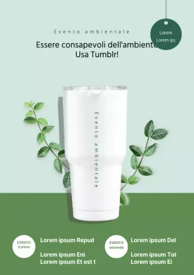 Volantino di un evento della campagna con un tumblr verde ed elegante