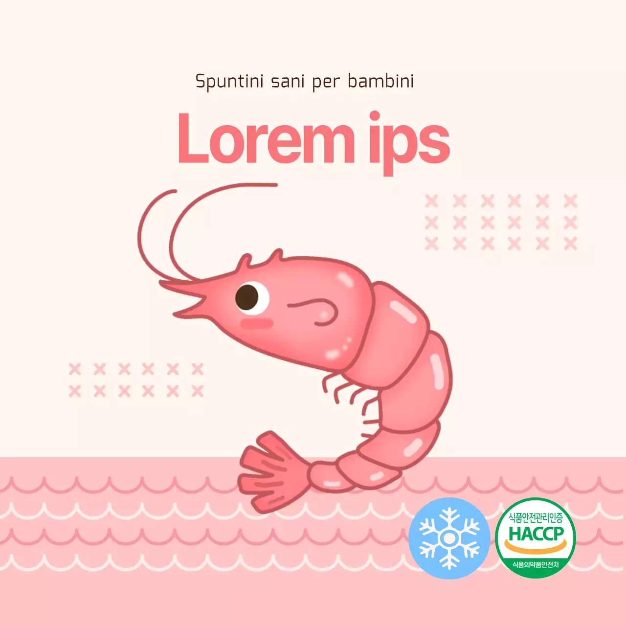 Adesivo quadrato di carne di gambero