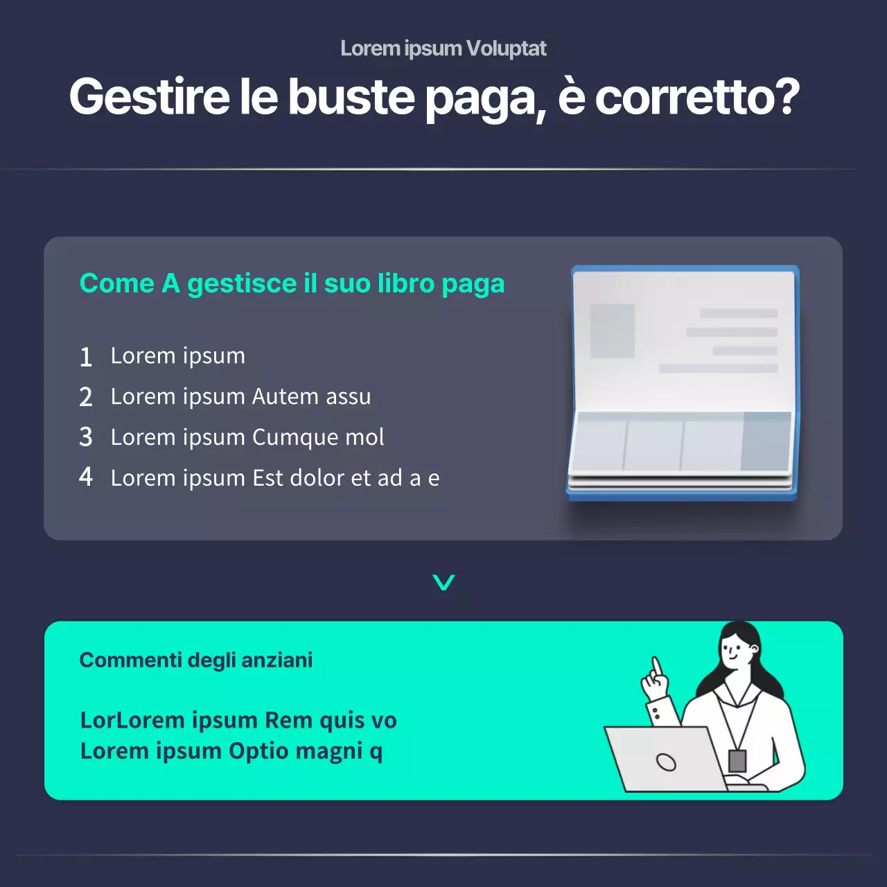 Navy Mint Neat Social Beginner Educazione finanziaria CardNews