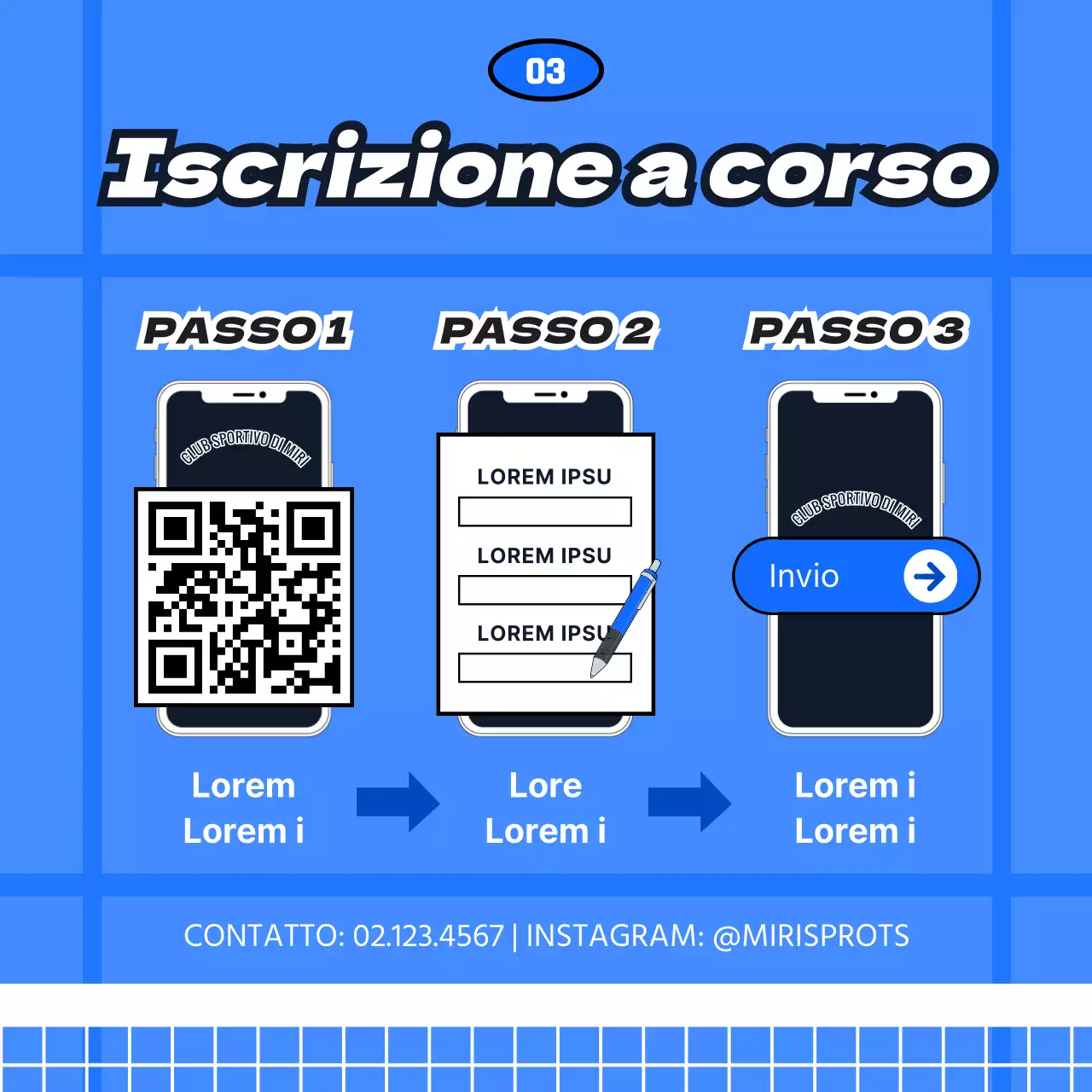 Reclutamento di soci per un club sportivo con un concetto di campo da badminton blu